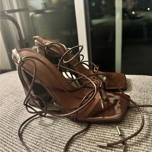 Brown Strappy High Heels